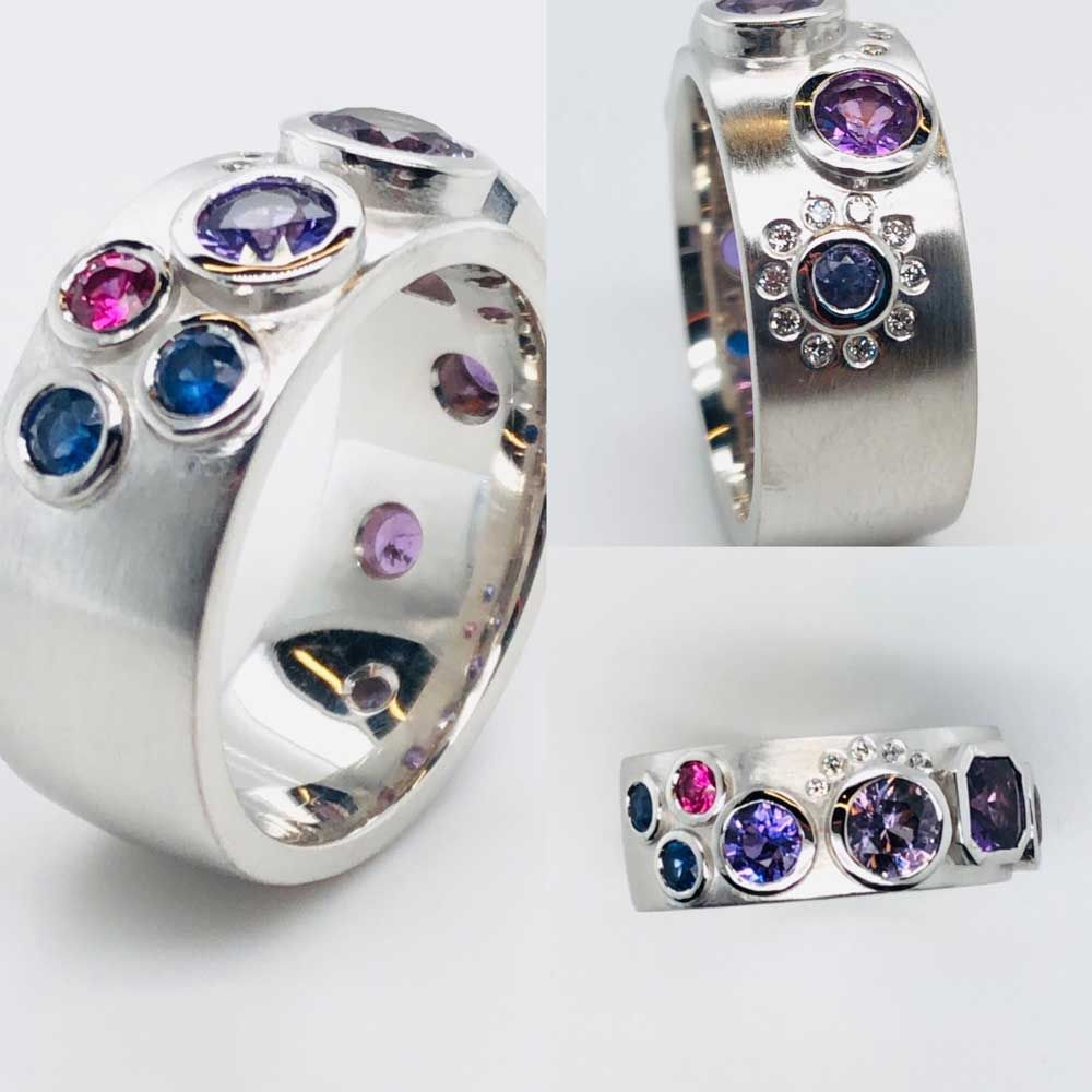 Custom Happy Birthday Sapphire Ring